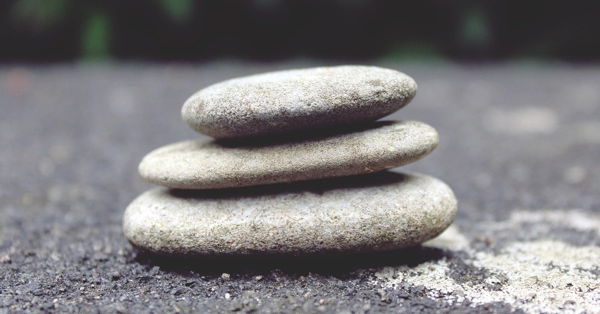 A short stack of three stones