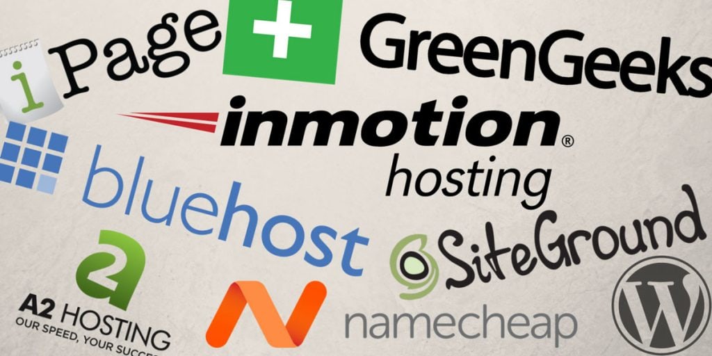 logos and wordmarks of many hosting providers